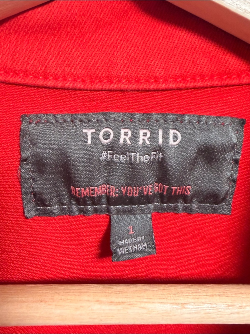 torrid Bright Red Denim Button-Front Vest sz large - Picture 5 of 7